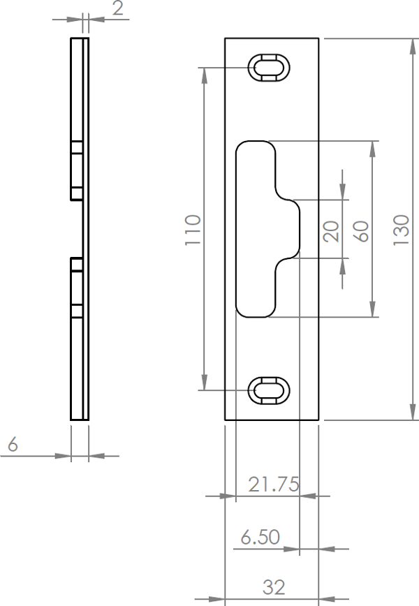 Low Threshold - Offset French Keep Dimensions