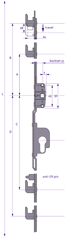 Inline Patio - 4 Hook Diagram