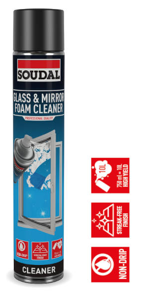 Soudal Glass and Mirror Foam Cleaner